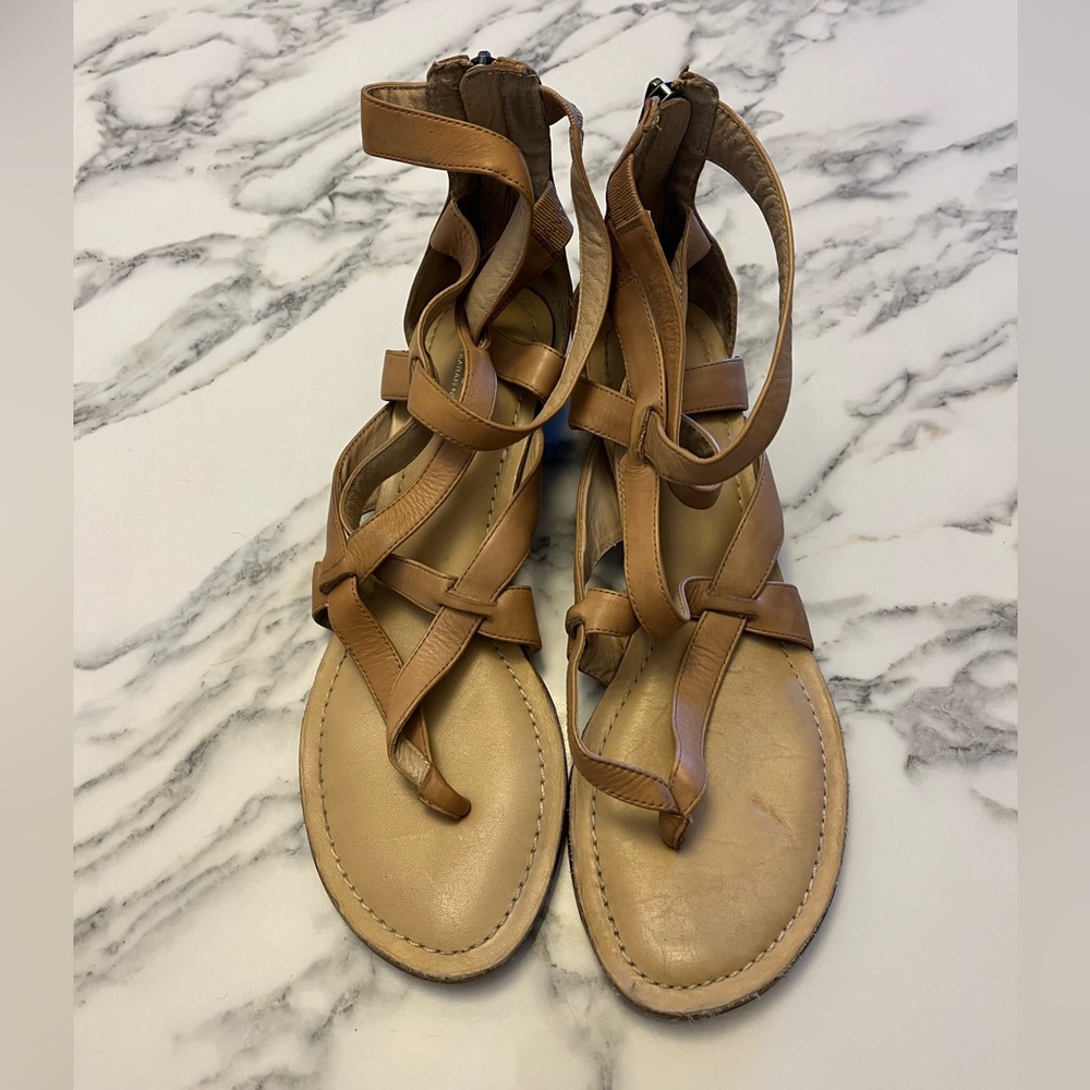 DKNY Tan Leather Women's Sandals